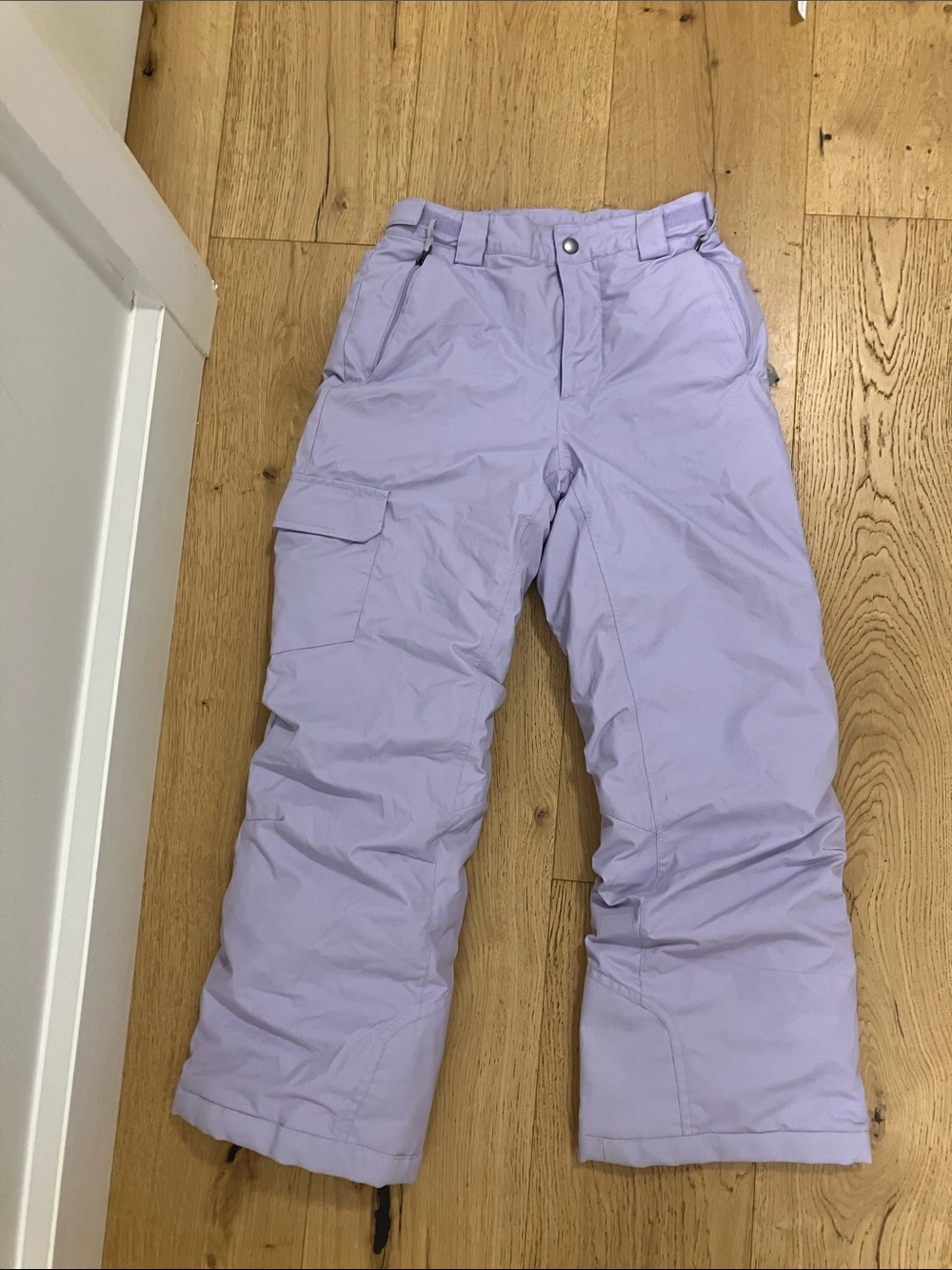 Kids Light Purple Snow Ski Pants - Insulated Winter Trousers